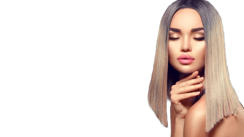 woman with makeup and hair